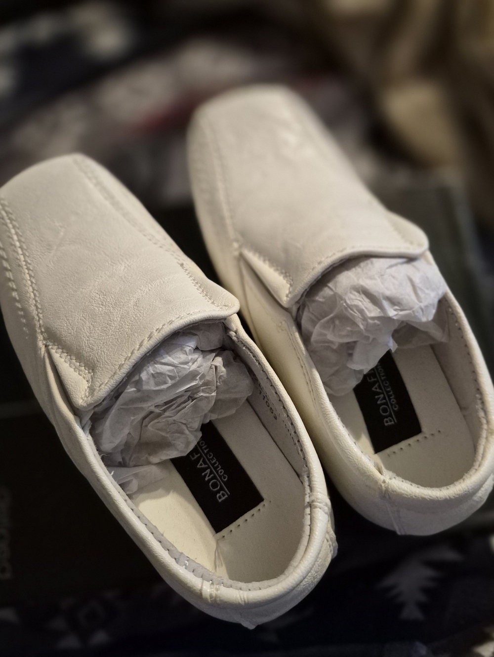 BNIB BONAFINI Dress  White Slip-On Loafers